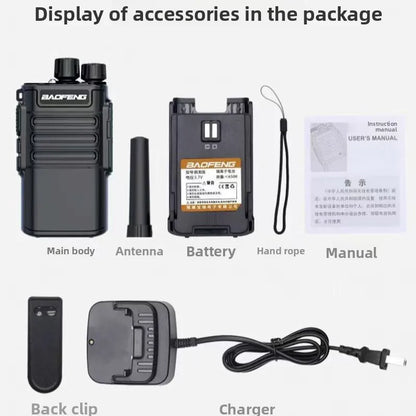 Talkie-Walkie Mini Baofeng BF-V8A 5W – Étanche IP67, Charge USB-C, Portée 5 km