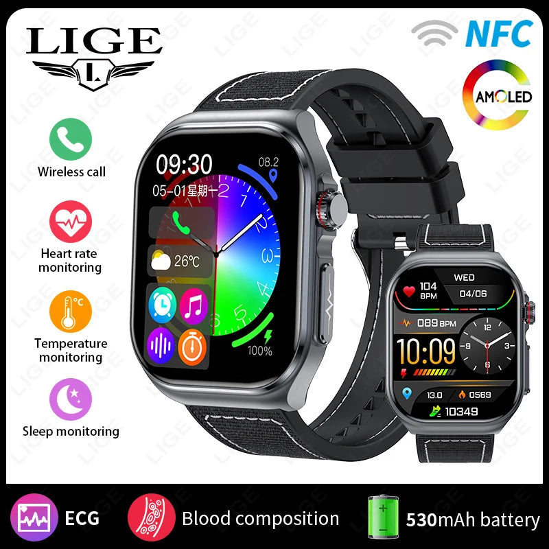 LIGE ET585 – Montre Connectée AMOLED Homme & Femme - BLACKBEARD OUTDOOR INDUSTRIES