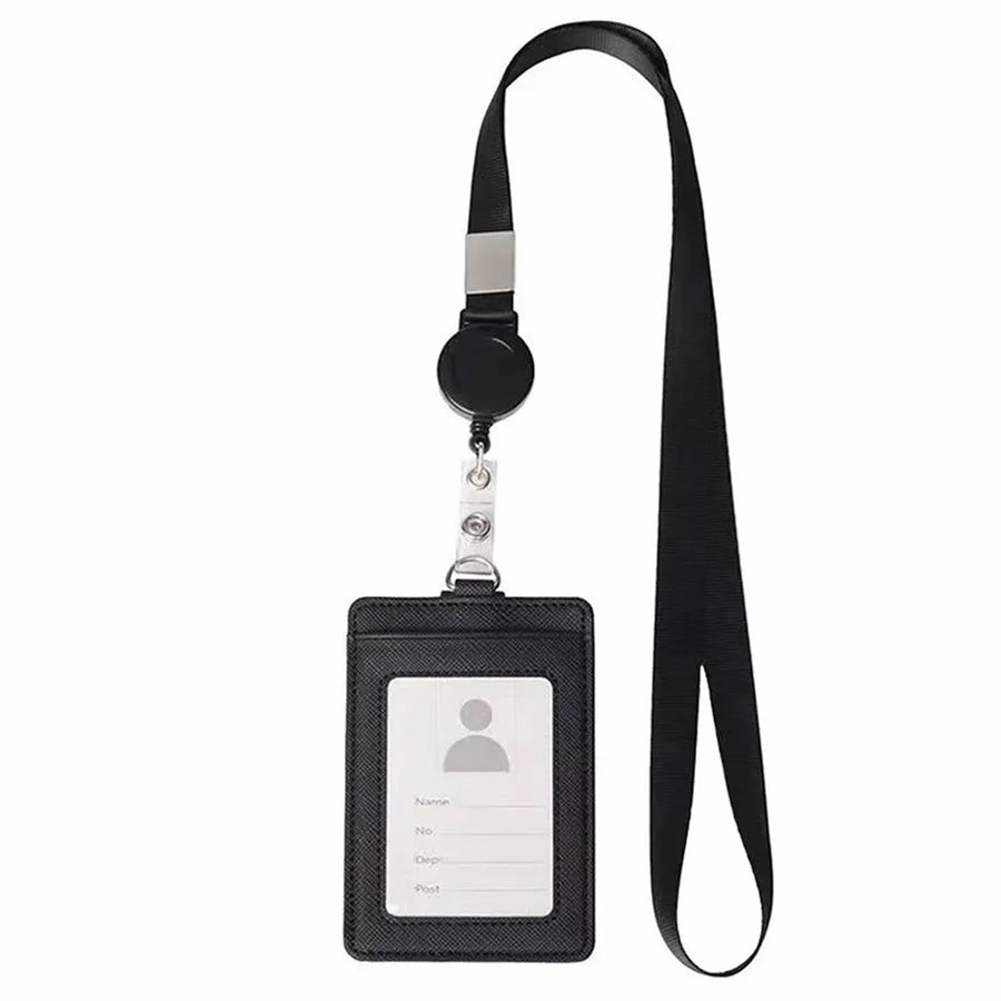 Porte-Carte ID Slim PU Lanyard Rétractable – Fenêtre ID + 2 Cartes, Tour de Cou - BLACKBEARD OUTDOOR INDUSTRIES