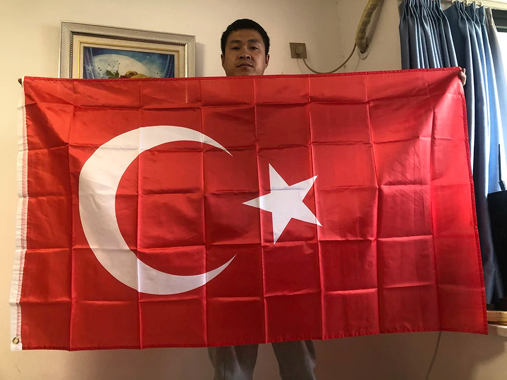 Drapeau de la Turquie 90x150 cm – Bannière en Polyester (Intérieur et Extérieur) BLACKBEARD OUTDOOR INDUSTRIES