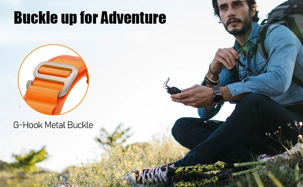 Alpine Loop Bracelet pour Samsung Galaxy Watch Ultra 47mm – Bracelet Sport en Nylon avec Boucle en Titane BLACKBEARD OUTDOOR INDUSTRIES