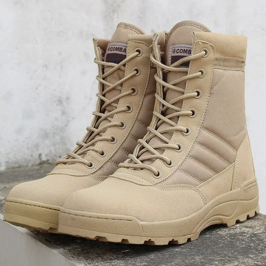 Boots Tactiques Désert Homme – Chaussures Combat Outdoor Zip Cheville