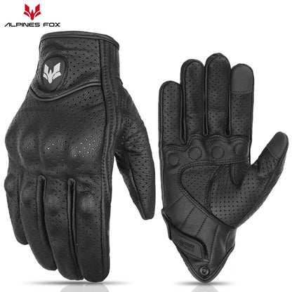 Gants Moto Cuir Rétro Homme Femme – Homologués CE, Écran Tactile, Taille M à XXL