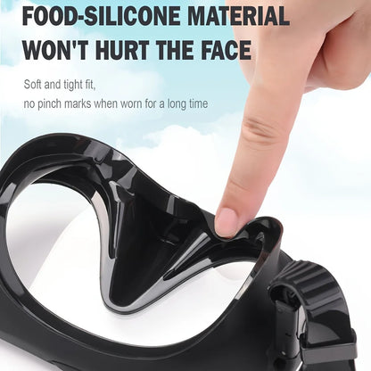 Masque de Plongée Snorkel en Silicone avec Verre Trempé – Large Vue Colorée pour Adultes et Jeunes - BLACKBEARD OUTDOOR INDUSTRIES