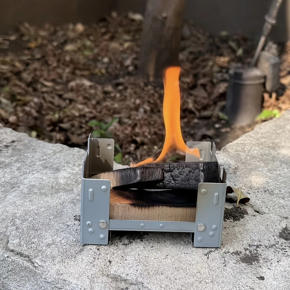 Réchaud à bois pliable de poche pour camping et bivouac