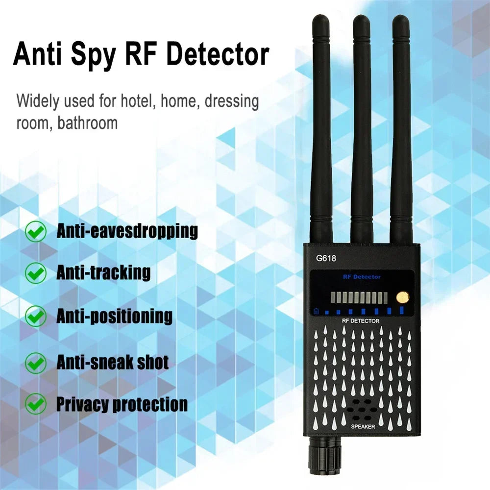 Détecteur RF Anti-Espion Polyvalent – Caméra Espion, GPS, Micro, Drone, Signal GSM 2G/3G/4G/5G Ma boutique