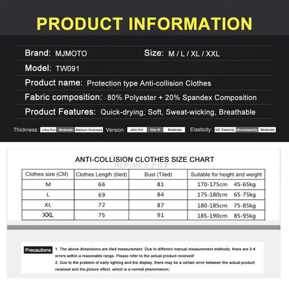 Sous-Vêtement Moto Protection Intégrale – Armure Nid d’Abeille EVA, 8 Modules | Motocross Enduro - BLACKBEARD OUTDOOR INDUSTRIES