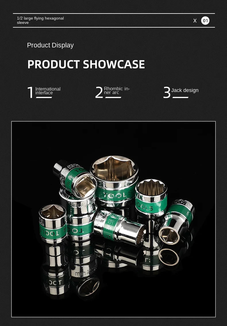 Jeu de Douilles 8-32 mm | Hexagonales 1/2" – Renforcées & Épaissies | Pour Clé à Chocs ou Pneumatique - BLACKBEARD OUTDOOR INDUSTRIES