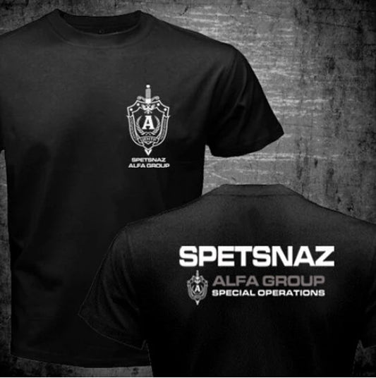 T-Shirt Spetsnaz Alfa Unit – Forces Spéciales Russes Coton Col Rond Biface - BLACKBEARD OUTDOOR INDUSTRIES