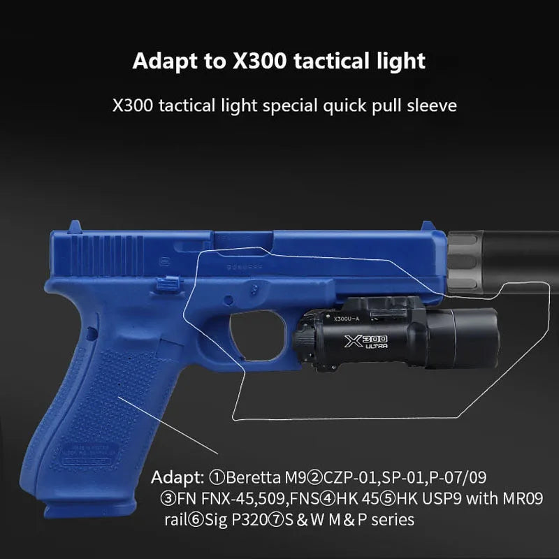 Holster Tactique KYDEX pour Pistolet avec Système de Retrait Rapide et Support pour Lampe X300 – Compatible Beretta M9, CZP-01, SP-01, FNX-45 et Plus - BLACKBEARD OUTDOOR INDUSTRIES