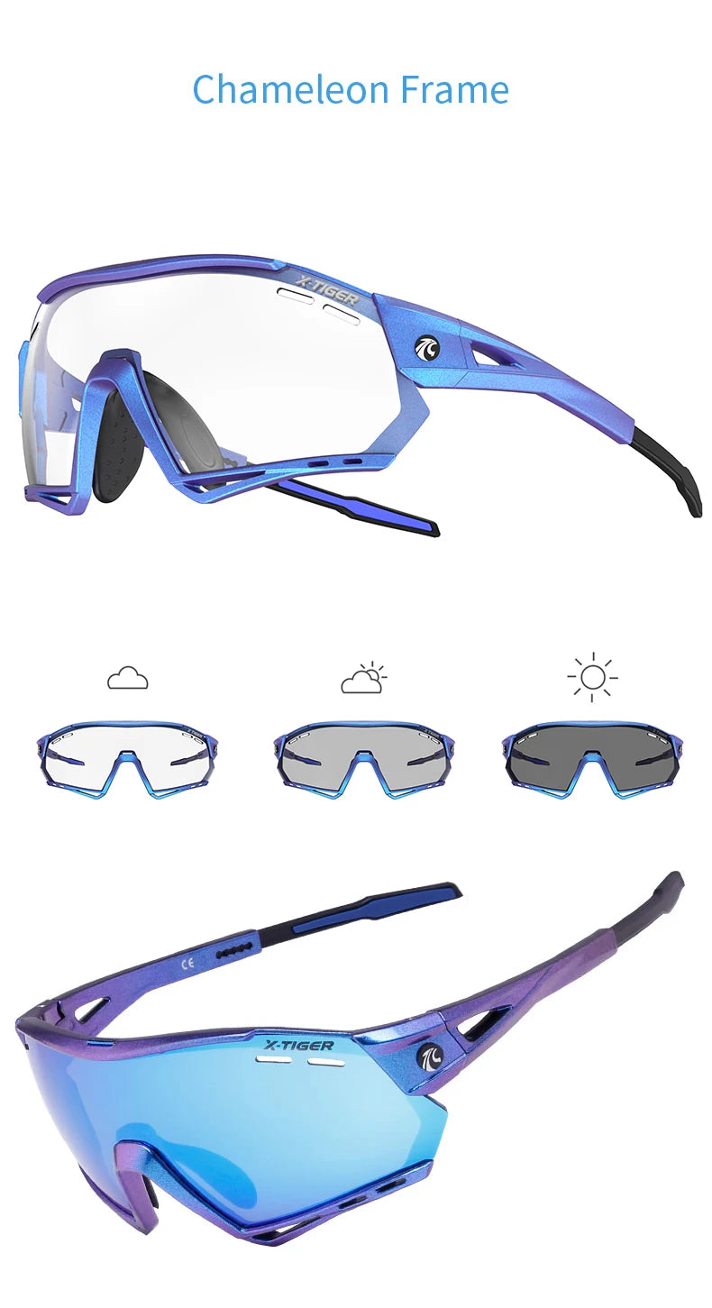 X-TIGER Lunettes de Cyclisme 5 Verres – UV400, Polarisées – Pour Vélo, Running, Pêche & Sports Extérieurs - BLACKBEARD OUTDOOR INDUSTRIES