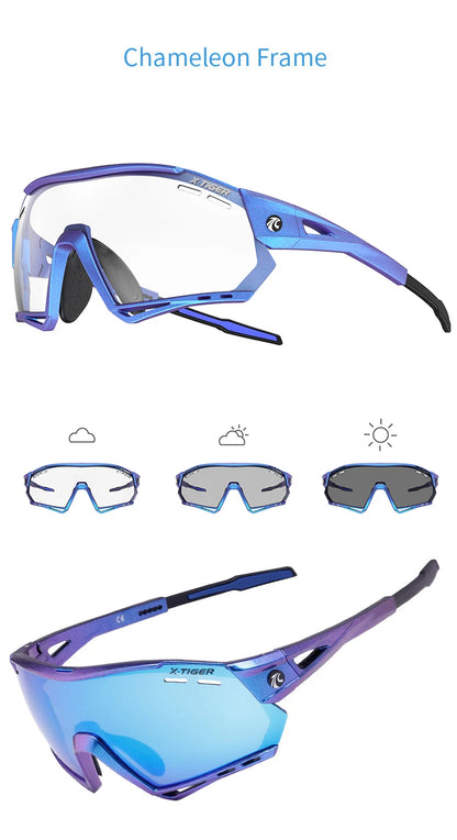 X-TIGER Lunettes de Cyclisme 5 Verres – UV400, Polarisées – Pour Vélo, Running, Pêche & Sports Extérieurs - BLACKBEARD OUTDOOR INDUSTRIES
