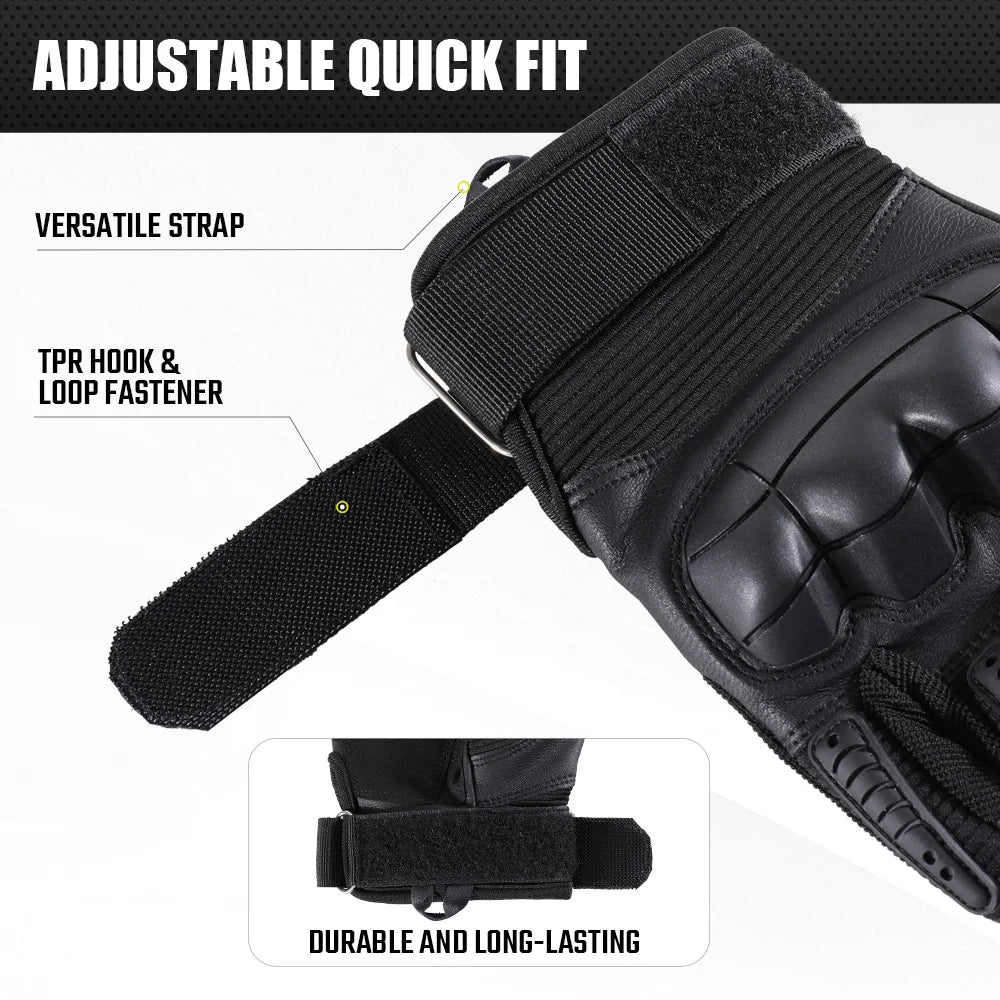 Gants Tactiques Plein Doigt JIUSUYI – Coque Caoutchouc Tactile Airsoft moto Combat