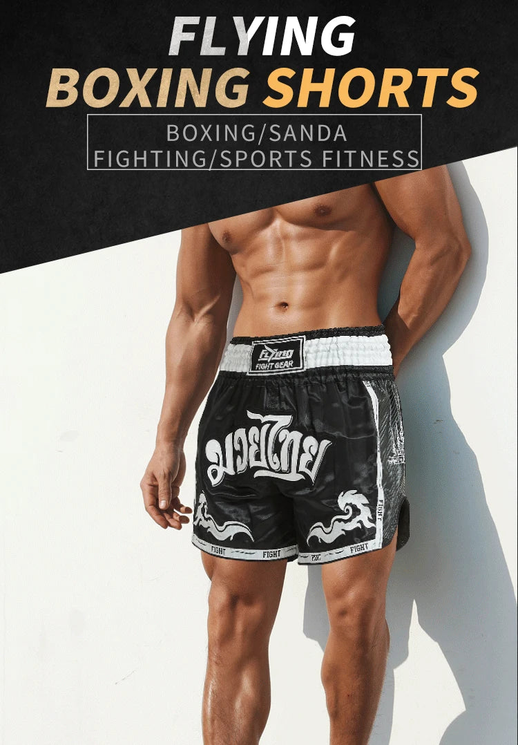 Shorts de Muay Thai et Boxe – Pour Hommes, Femmes, Enfants et Adolescents, Kickboxing, MMA, Sanda, Grappling, BJJ – Pantalons de Sport - BLACKBEARD OUTDOOR INDUSTRIES