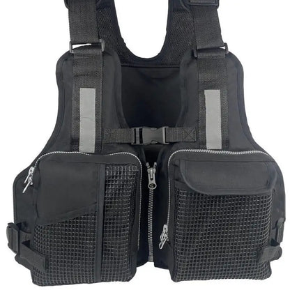 Gilet de pêche multi-poches réglable en polyester
