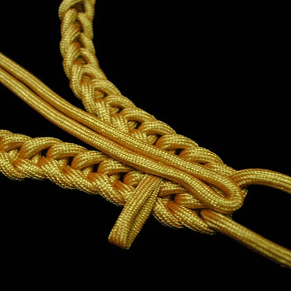 Aiguillette militaire dorée de cérémonie pour garde d'honneur et officier