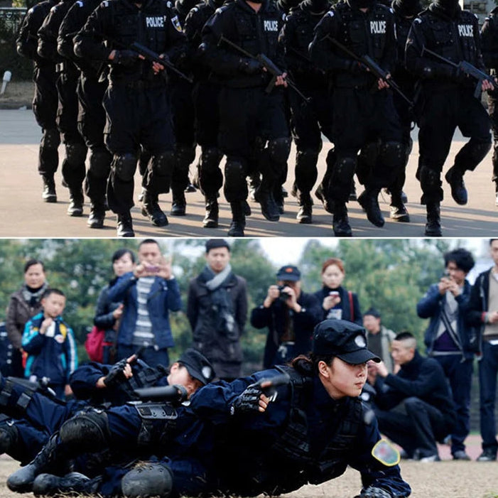 Gilet tactique SWAT noir en nylon, style police et intervention