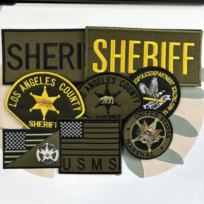 Patch Brodé US Sheriff Hook & Loop – Badge Identification Sécurité Tactique Gilet, 8 Modèles - BLACKBEARD OUTDOOR INDUSTRIES