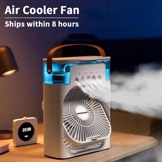Ventilateur 3-en-1 avec Humidificateur & Veilleuse LED – Portable USB 600ml