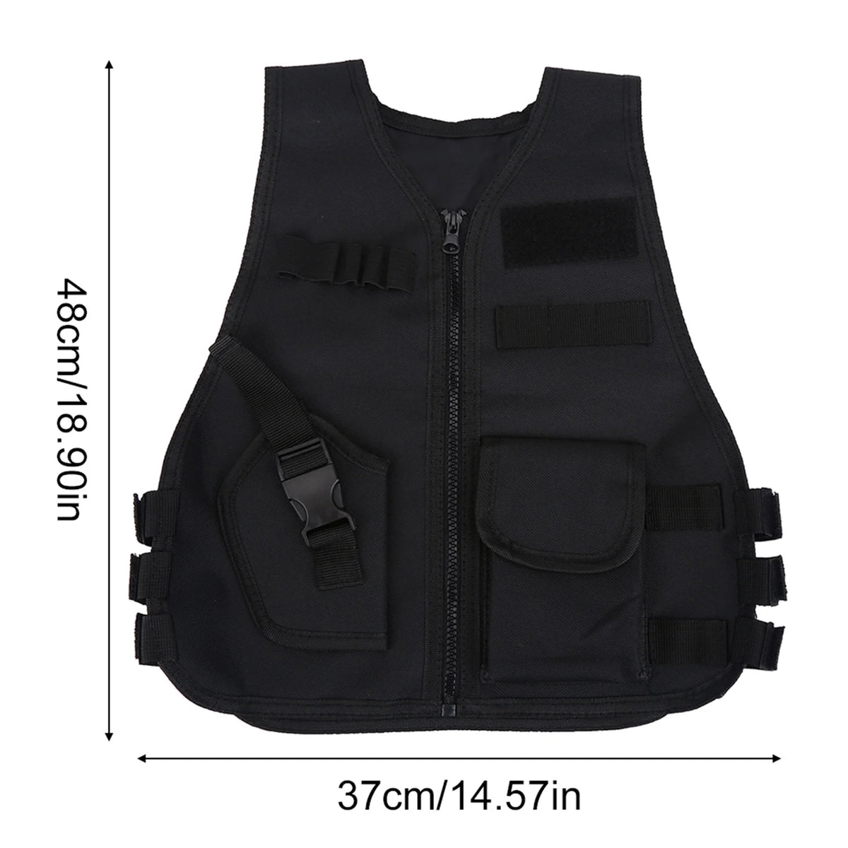 Gilet Tactique Enfant MOLLE – Oxford 600D, Réglable, Airsoft & Jeux Outdoor