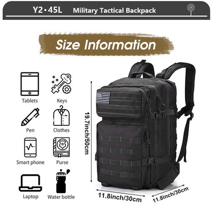Sac à Dos Tactique 3 Jours – 38/45L | Imperméable, Résistant, Molle | Randonnée, Militaire, Survie - BLACKBEARD OUTDOOR INDUSTRIES