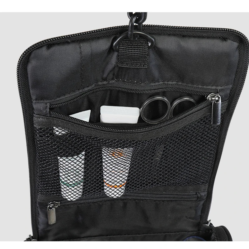 Trousse de Toilette Homme Suspendue Multifonction – Toile Imperméable, Pliable | Voyage & Camping