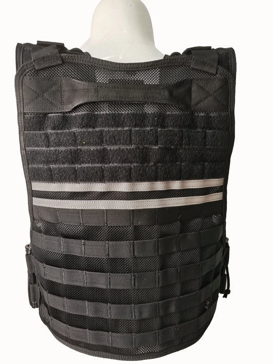 Gilet Tactique MOLLE Ajustable – Oxford Haute Densité, Bandes Réfléchissantes, Détachement Rapide | Airsoft, Sécurité