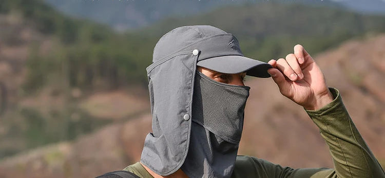 Chapeau de Protection UV d'Été – Casquette Anti-UV avec Protection du Cou et du Visage, Pliable, Séchage Rapide, Imperméable, Idéale pour Randonnée, Pêche et Activités Outdoor - BLACKBEARD OUTDOOR INDUSTRIES