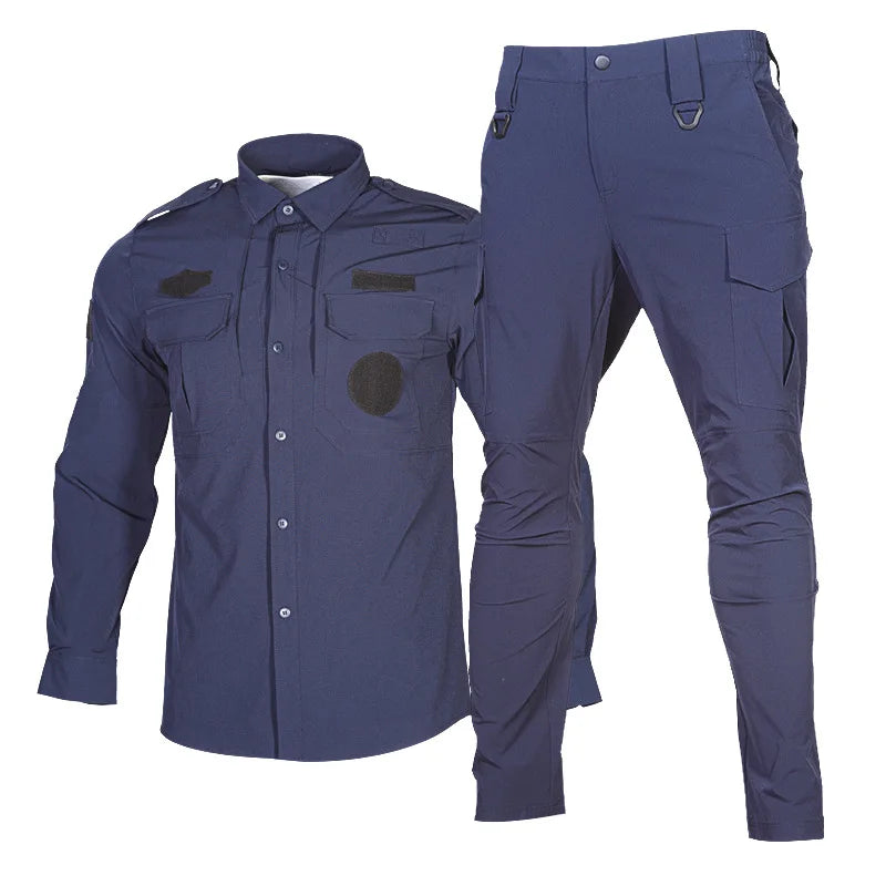 Tenue de Garde Sécuritaire - Uniforme Police en Tissu à Séchage Rapide, Costume de Travail Noir/Bleu pour Homme - BLACKBEARD OUTDOOR INDUSTRIES