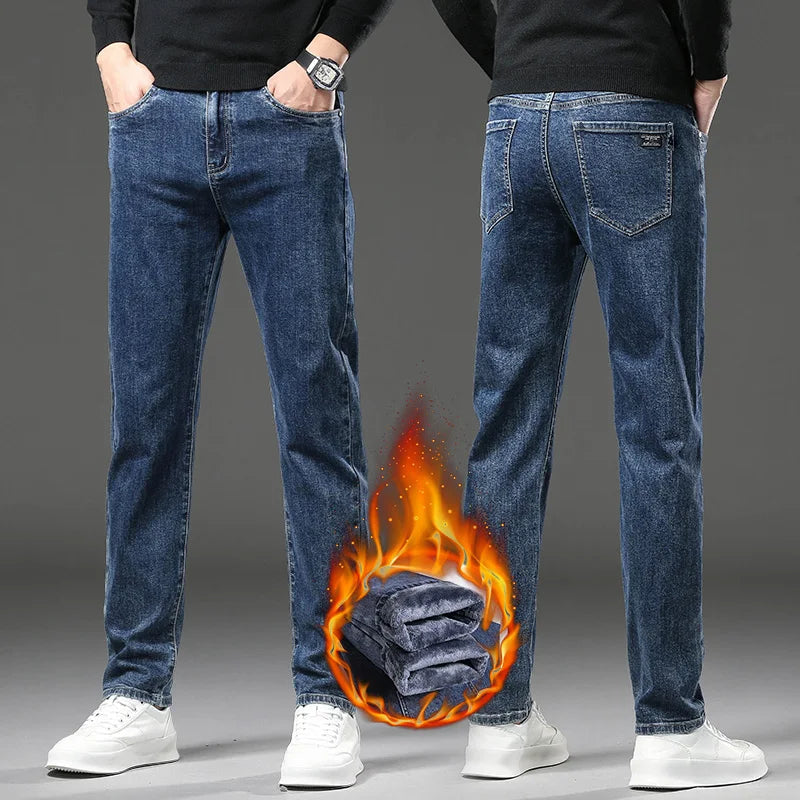Jeans d'Hiver pour Homme - Coupe Slim Droite, Élastiques, Fleece Intérieur Chaud BLACKBEARD OUTDOOR INDUSTRIES