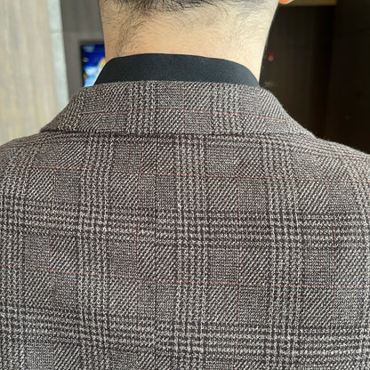 Costume 3 Pièces Homme Style Britannique Coréen Haut de Gamme à Carreaux Modifiés - Costume Élégant Business Casual avec Gilet et Pantalon BLACKBEARD OUTDOOR INDUSTRIES