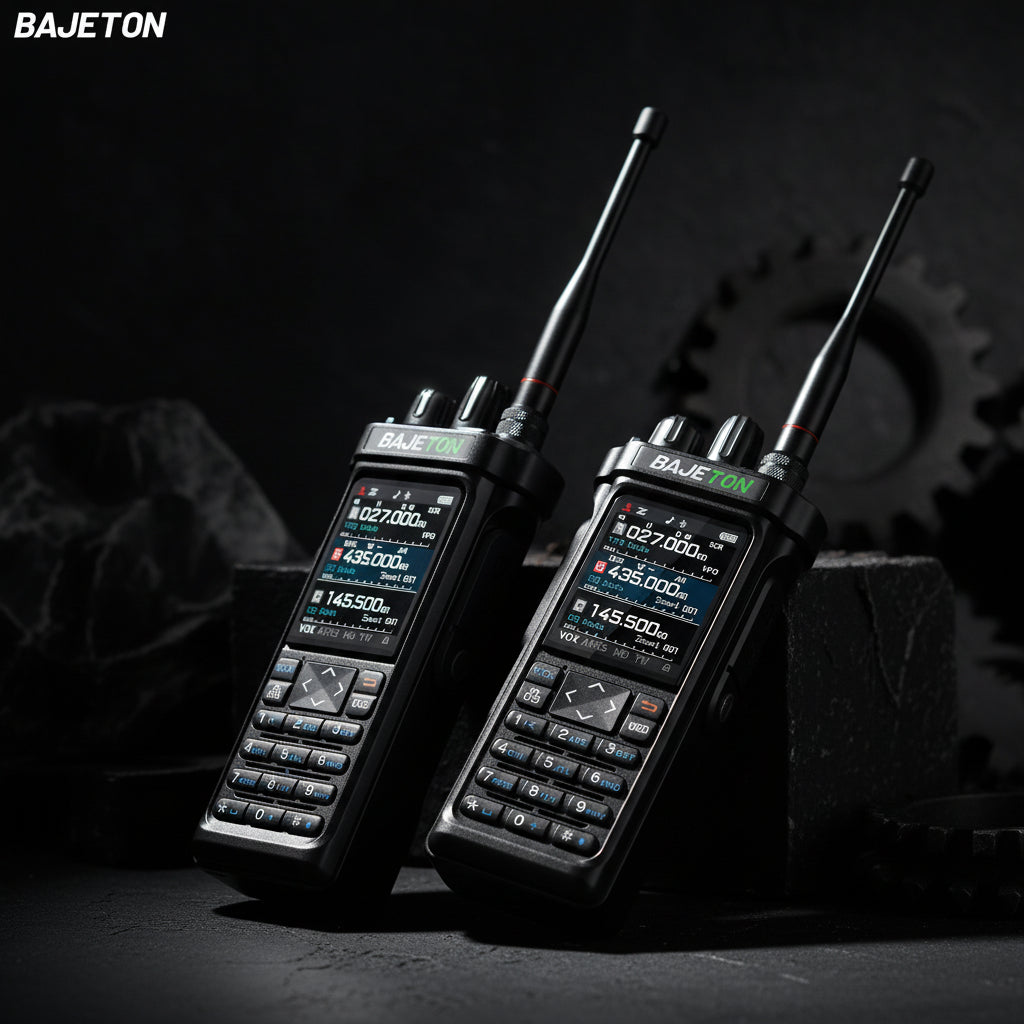 BAJETON BJ-9000 – talkie-walkie APRS GPS 10W, VHF/UHF & CB 27 MHz, récepteur AM/FM/SSB, programmation Bluetooth, USB‑C, triple veille - BLACKBEARD OUTDOOR INDUSTRIES