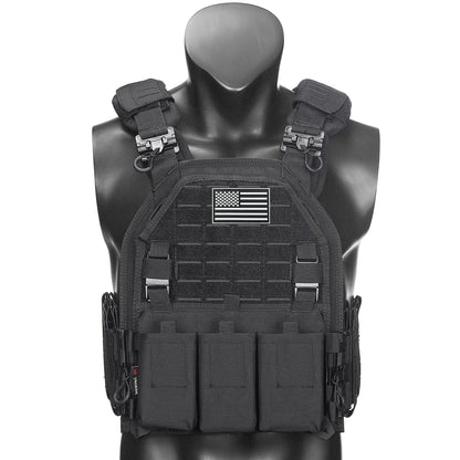 Porte Plaque Tactique MOLLE - (Inclus Drapeau US) - BLACKBEARD OUTDOOR INDUSTRIES