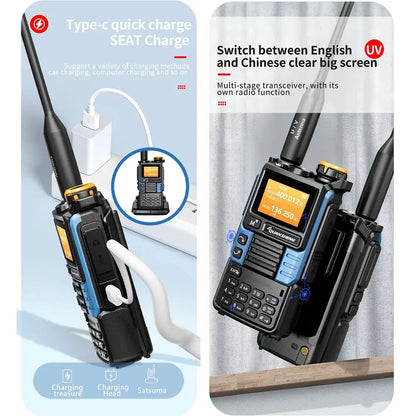 Talkie-Walkie Quansheng UV-K6 – Radio Portable UHF/VHF 5W, Bande Air, Charge USB-C