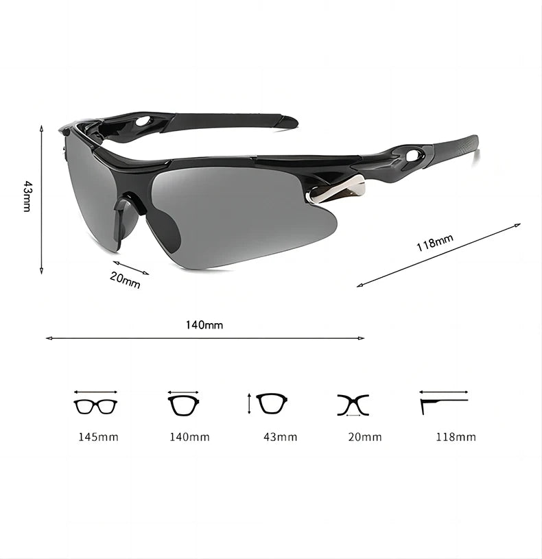 Lunettes de Soleil Sport RR7427 – Cyclisme Route & VTT Protection Totale – Confort Léger – Design Agressif - BLACKBEARD OUTDOOR INDUSTRIES
