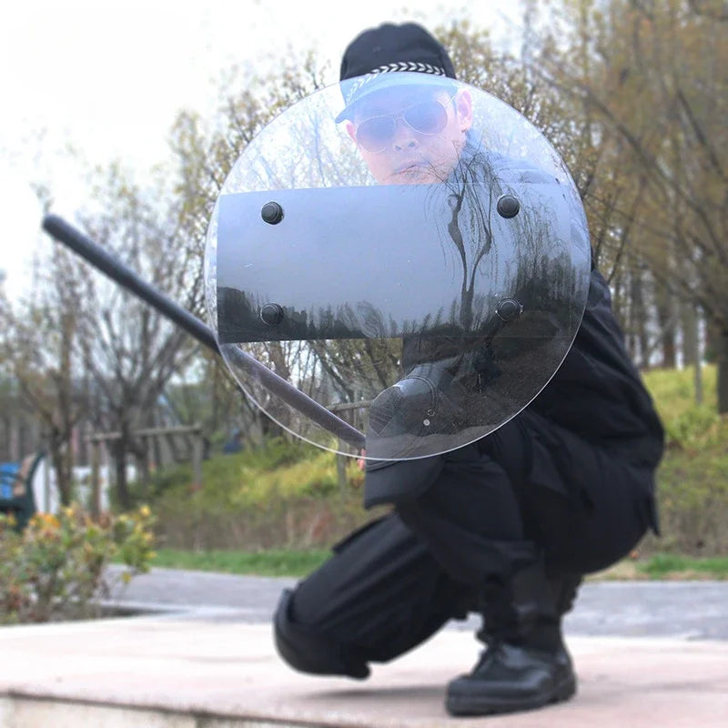 Bouclier Anti-Émeute Transparent PC — Rond / Carré | Usage Police & Sécurité - BLACKBEARD OUTDOOR INDUSTRIES