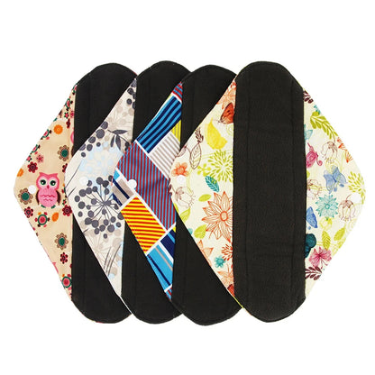 VEJYO – Lot de 5 Serviettes Hygiéniques Lavables en Charbon de Bambou Réutilisables Ma boutique