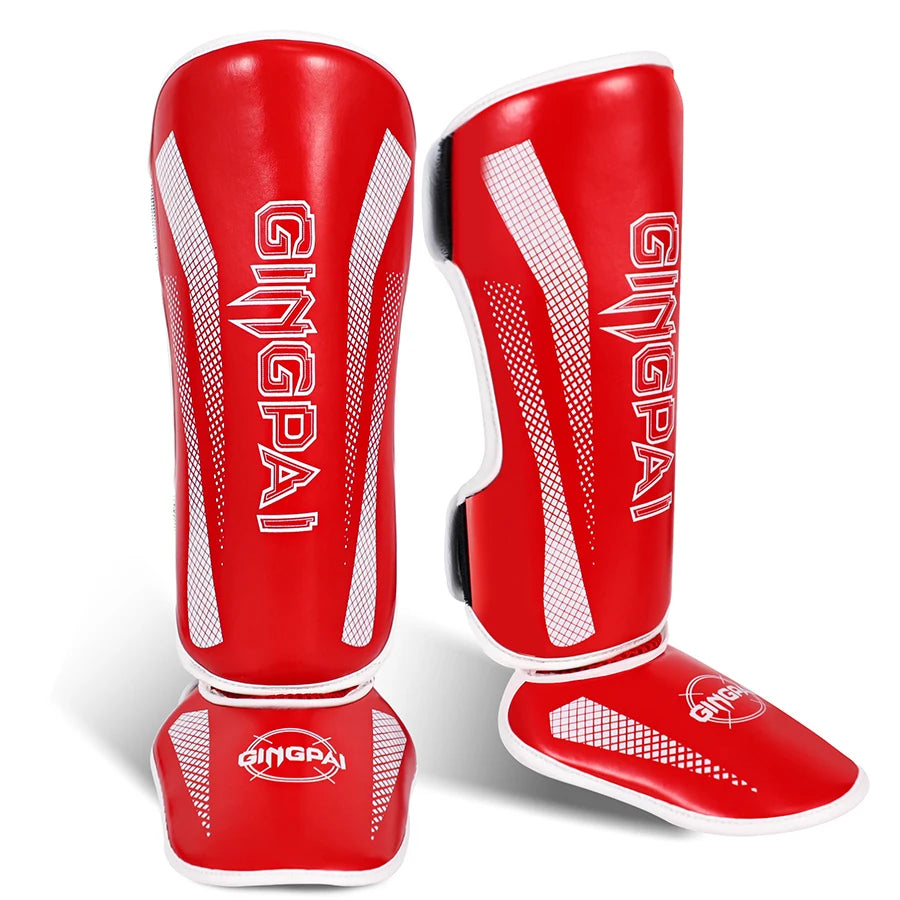 Tibières Muay Thai & MMA Cuir PU – Protège-Tibias Kickboxing, Sparring, Taekwondo | S à L | 4 Coloris - BLACKBEARD OUTDOOR INDUSTRIES