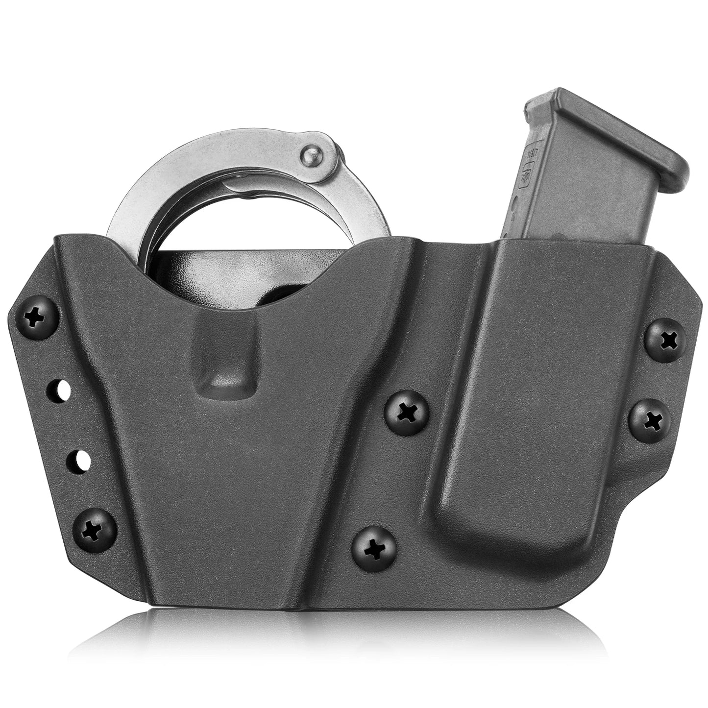 Holster Kydex Menottes + Chargeur Double 9mm/.40 Combo – OWB Ceinture | Menottes Articulées & Chaîne - BLACKBEARD OUTDOOR INDUSTRIES