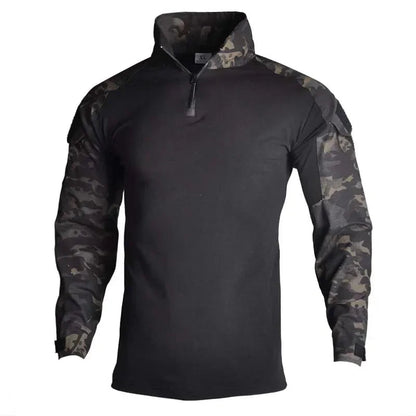 Chemise Tactique à Manches Longues Outdoor CP - T-shirt Combat à Zip 1/4 en Ripstop Coton Camo pour Hommes BLACKBEARD OUTDOOR INDUSTRIES
