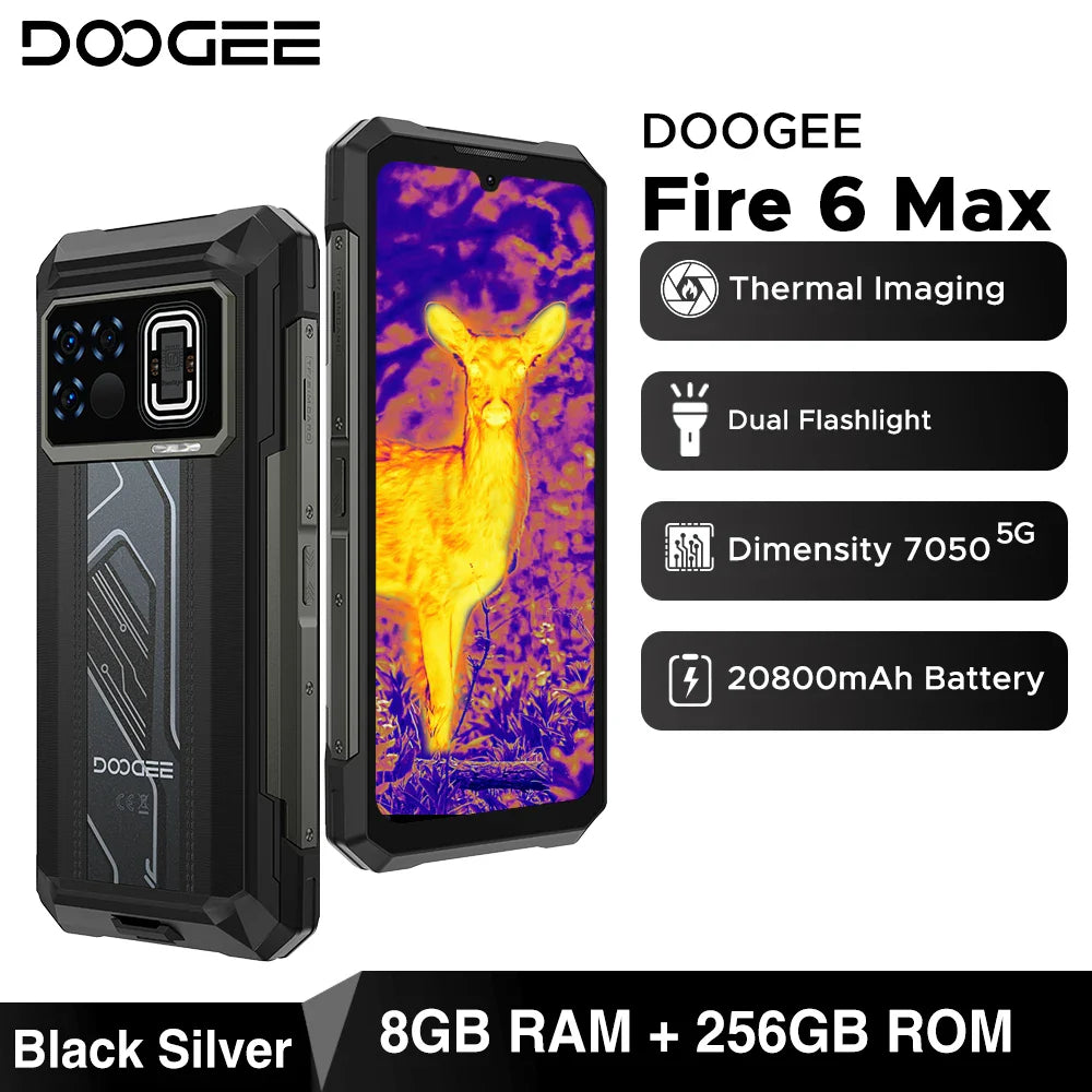 DOOGEE Fire 6 Max 5G – Smartphone robuste avec imagerie thermique & batterie XXL - BLACKBEARD OUTDOOR INDUSTRIES