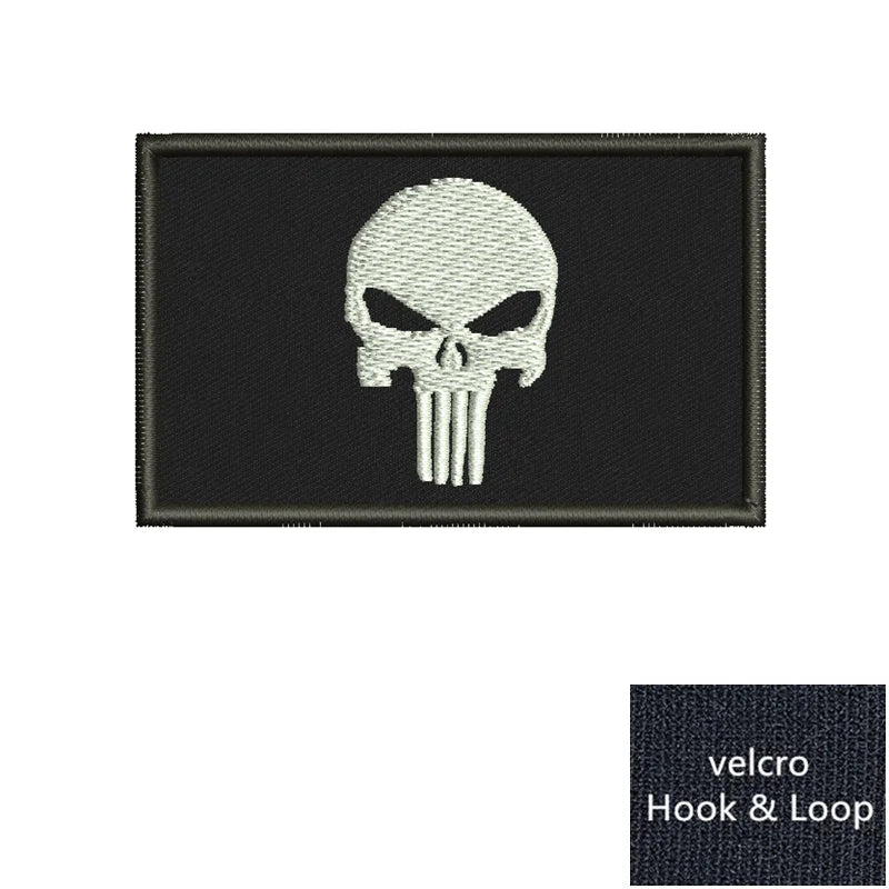 Patch Brodé Logo Skull 3D – Patch Tactique à Fixation par Crochet et Boucle – pour Vêtements, Sacs à Dos, Casquettes et Jeans - BLACKBEARD OUTDOOR INDUSTRIES