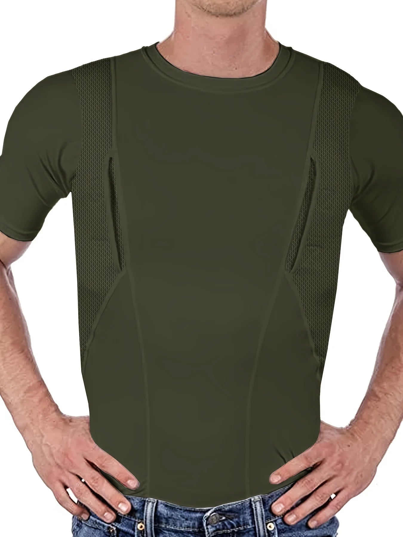 T-Shirt Holster Dissimulé Homme – Port Concealed Carry | Séchage Rapide | 6 Coloris | S à 5XL - BLACKBEARD OUTDOOR INDUSTRIES