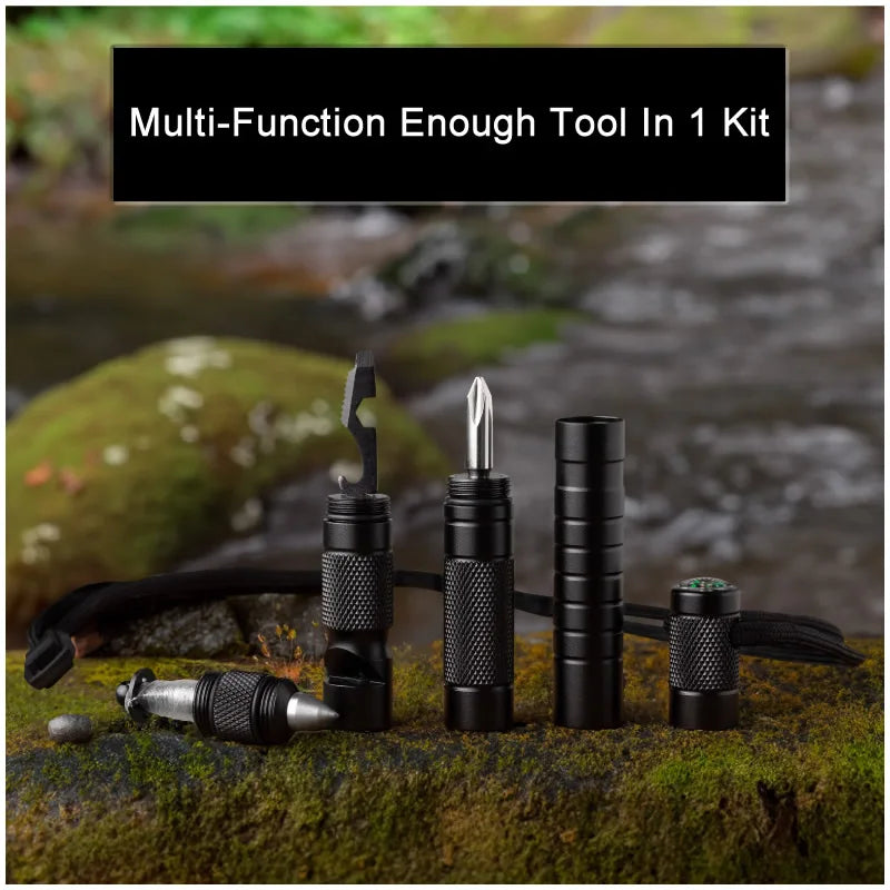 Stylo de Survie 10-en-1 – Défense Personnelle, Sifflet, Boussole, Brise-Vitre, EDC Outdoor