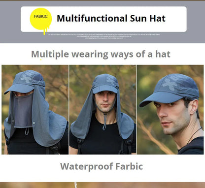 Chapeau de Protection UV d'Été – Casquette Anti-UV avec Protection du Cou et du Visage, Pliable, Séchage Rapide, Imperméable, Idéale pour Randonnée, Pêche et Activités Outdoor - BLACKBEARD OUTDOOR INDUSTRIES