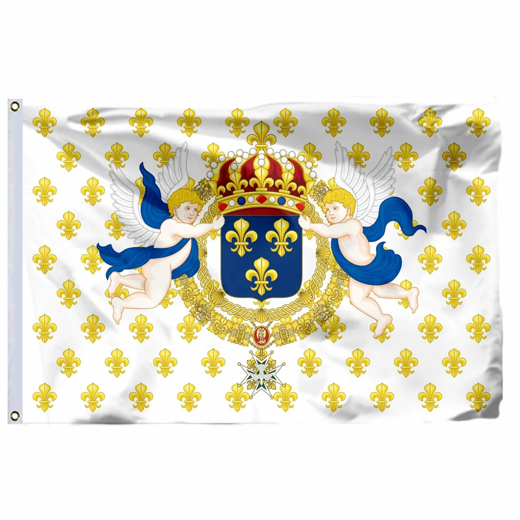 Drapeau France Royale – Bannière Napoléon III, Double Couture, Œillets Laiton