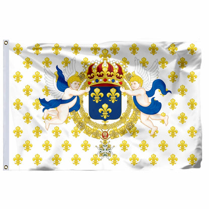 Drapeau France Royale – Bannière Napoléon III, Double Couture, Œillets Laiton