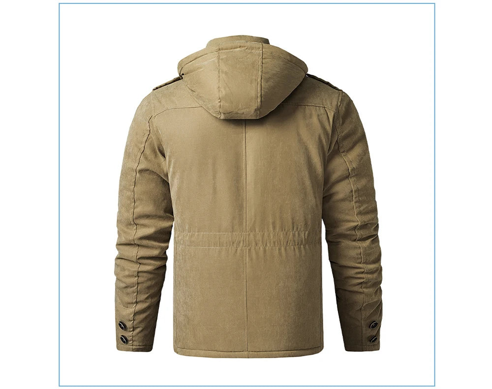 Veste d’Hiver Chaude Homme – DIMUSI Veste Tactique Épaissie | Polaire Doublée | Multi-poches | Coupe-Vent | Capuche | Mode & Outdoor - BLACKBEARD OUTDOOR INDUSTRIES