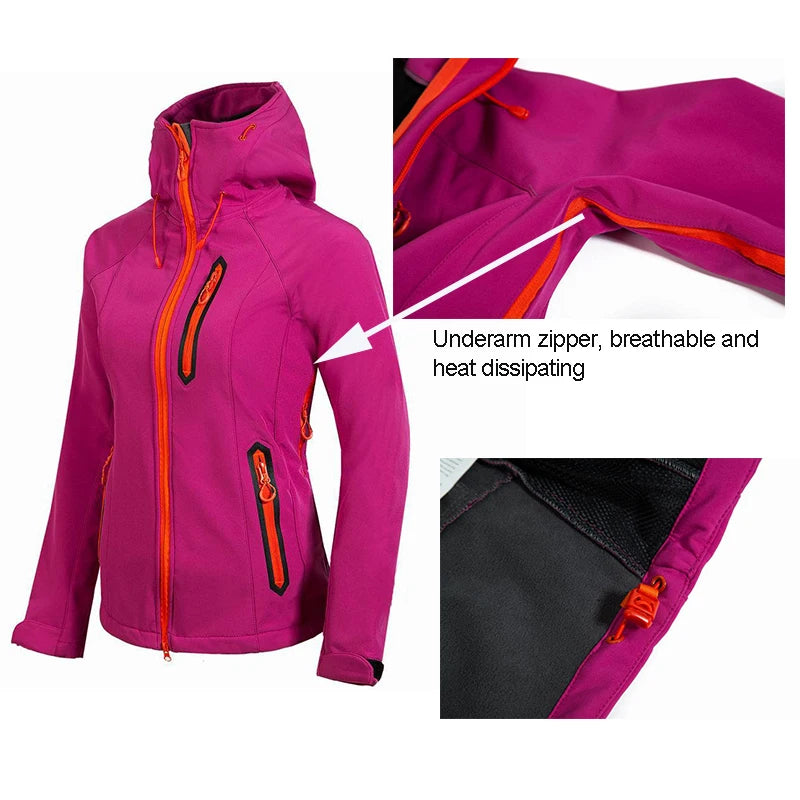 Veste Softshell Femme Capuche Polaire – Légère, Imperméable & Coupe-Vent - BLACKBEARD OUTDOOR INDUSTRIES