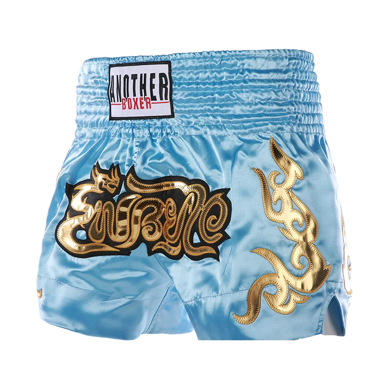 Short Muay Thai Brodé – MMA Kickboxing – Satin Polyester – Homme Femme Enfant - BLACKBEARD OUTDOOR INDUSTRIES